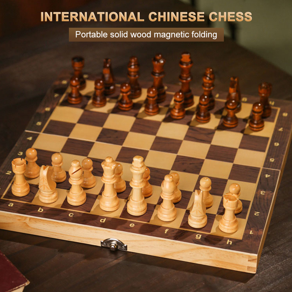 Chess Set Wooden - Büyük Satranç Tahtası Stratejik Düşünme Geliştiren