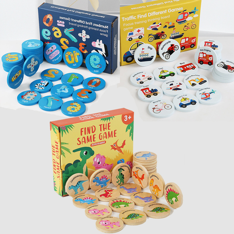 Board Game Word - Çocuklar İçin Ahşap Hafıza Oyunu Dinozor