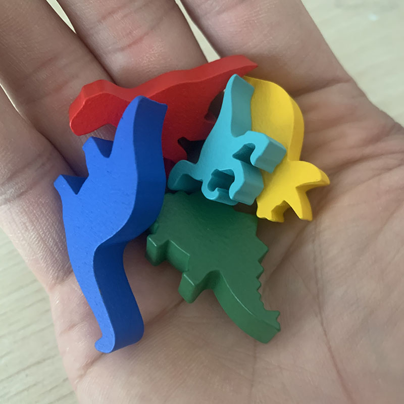 Chess Set Wooden - 5 Adet/takım Ahşap Dinozor Tahtası Oyunu