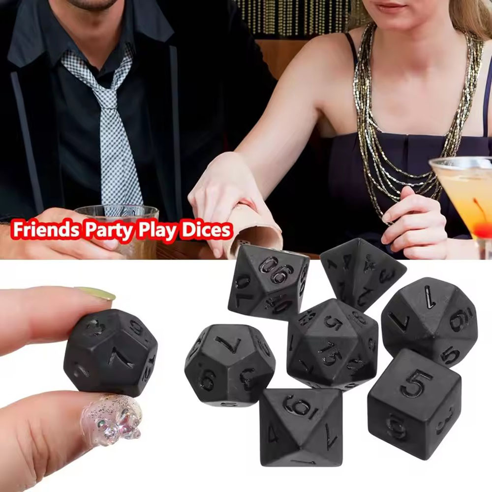Board Game Font - 7 adet/takım yeni siyah zarlar, TRPG