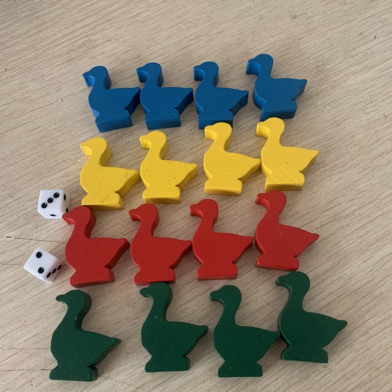 Chess Set Wooden - 16 adet/takım Kaz Şekilli Ahşap Satranç