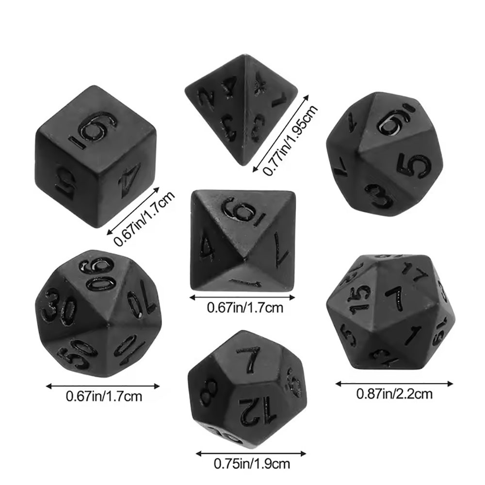 7 adet/takım yeni siyah zarlar - Board Game Font incelemesi ve fiyatı