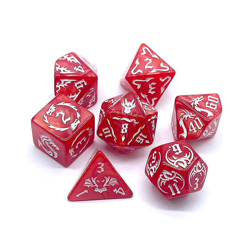 7 adet Yeni Kırmızı Renk Zar Ç - Board Game Font incelemesi ve fiyatı