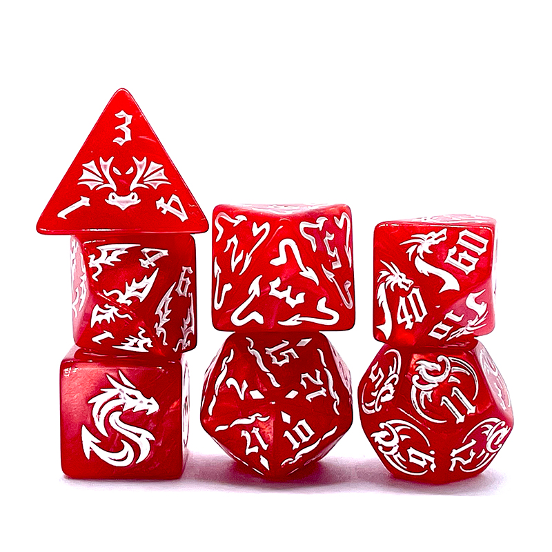 7 adet Yeni Kırmızı Renk Zar Ç - Board Game Font incelemesi ve fiyatı
