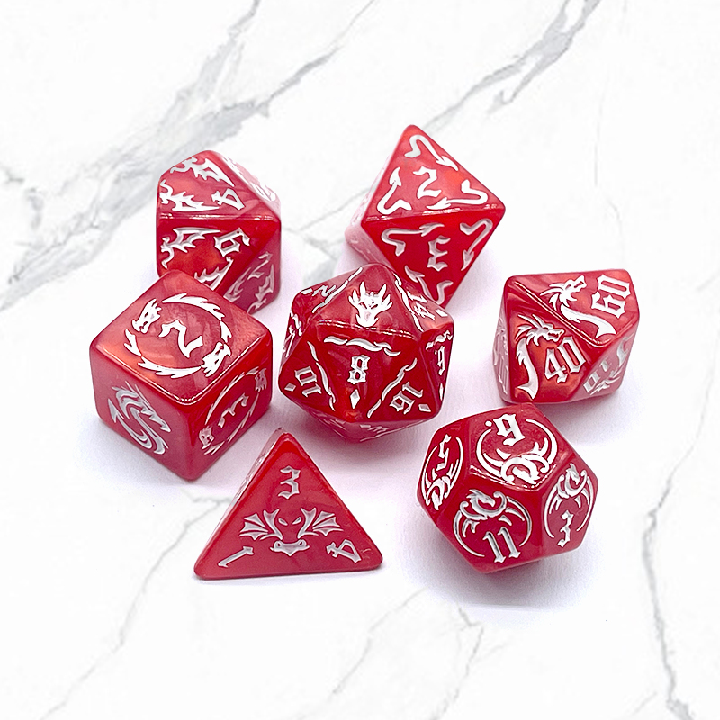 7 adet Yeni Kırmızı Renk Zar Ç - Board Game Font incelemesi ve fiyatı